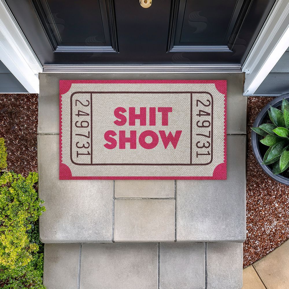Stupell Studio | Sh*t Show Ticket Stub Faux Sisal Door Mat
