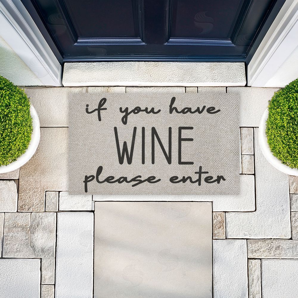 Stupell Studio | If You Have Wine Enter Faux Sisal Door Mat