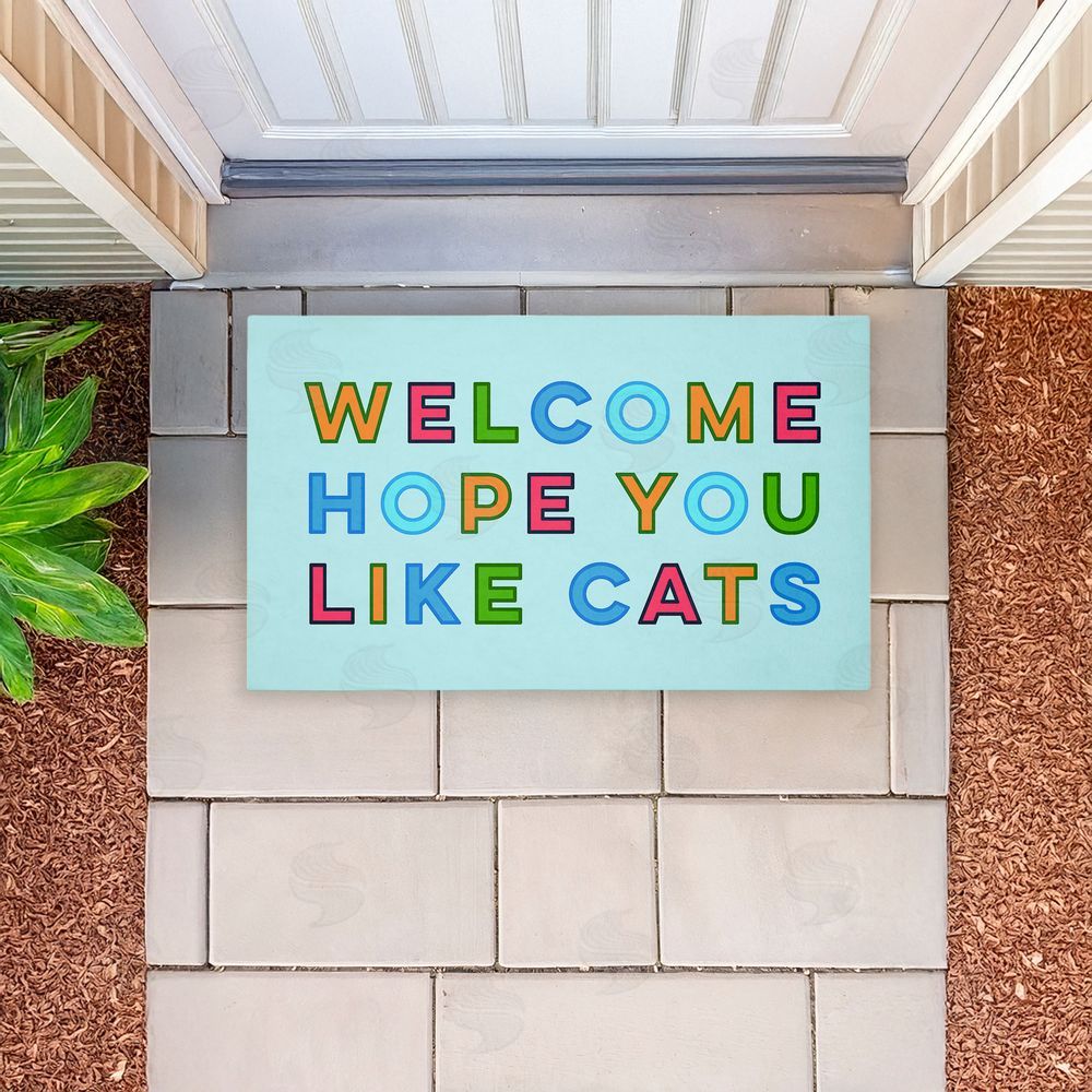 Stupell Studio | Colorful Hope You Like Cats Non-Woven Door Mat