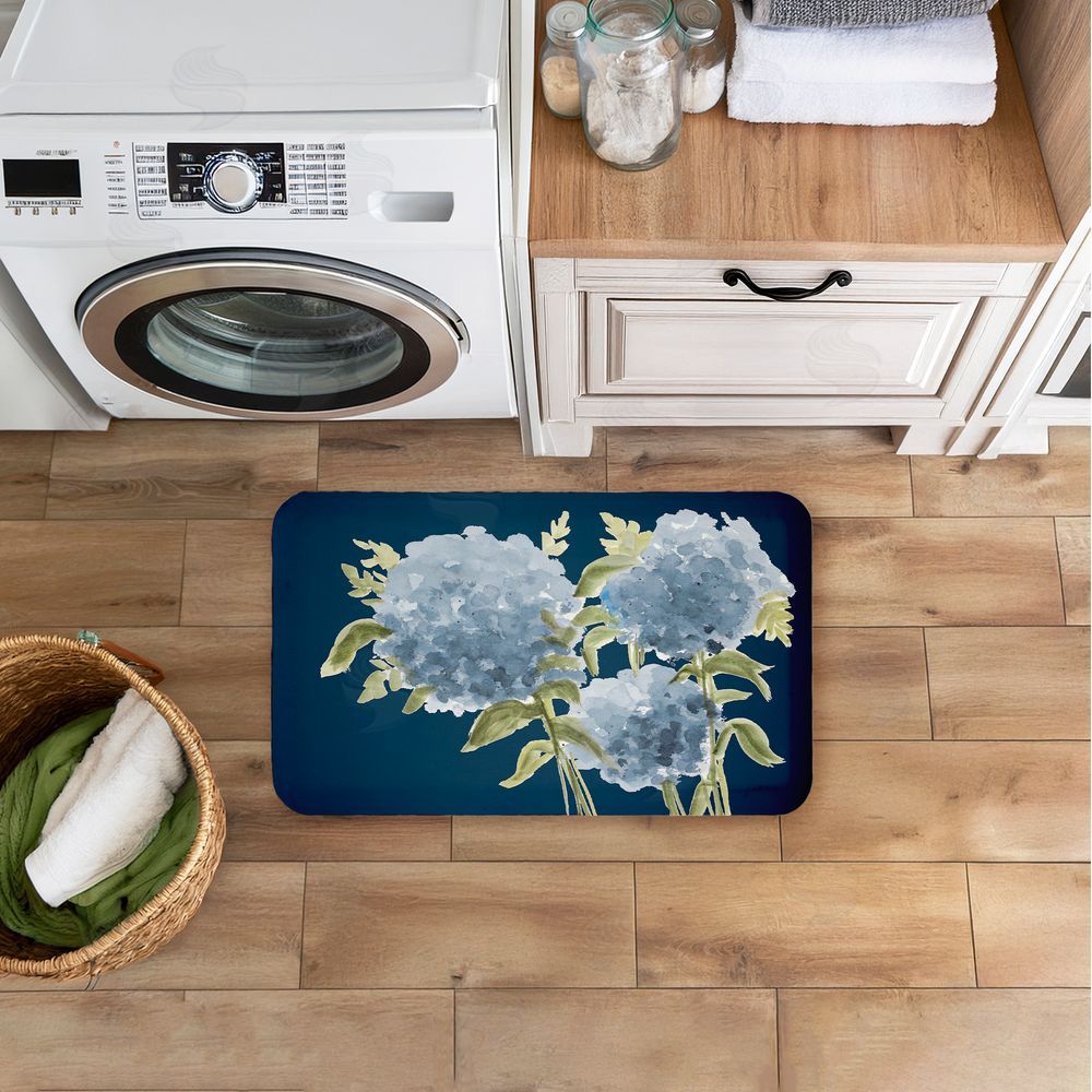 Janice Gaynor | Blue Hydrangeas Contrast Anti-Fatigue Mat