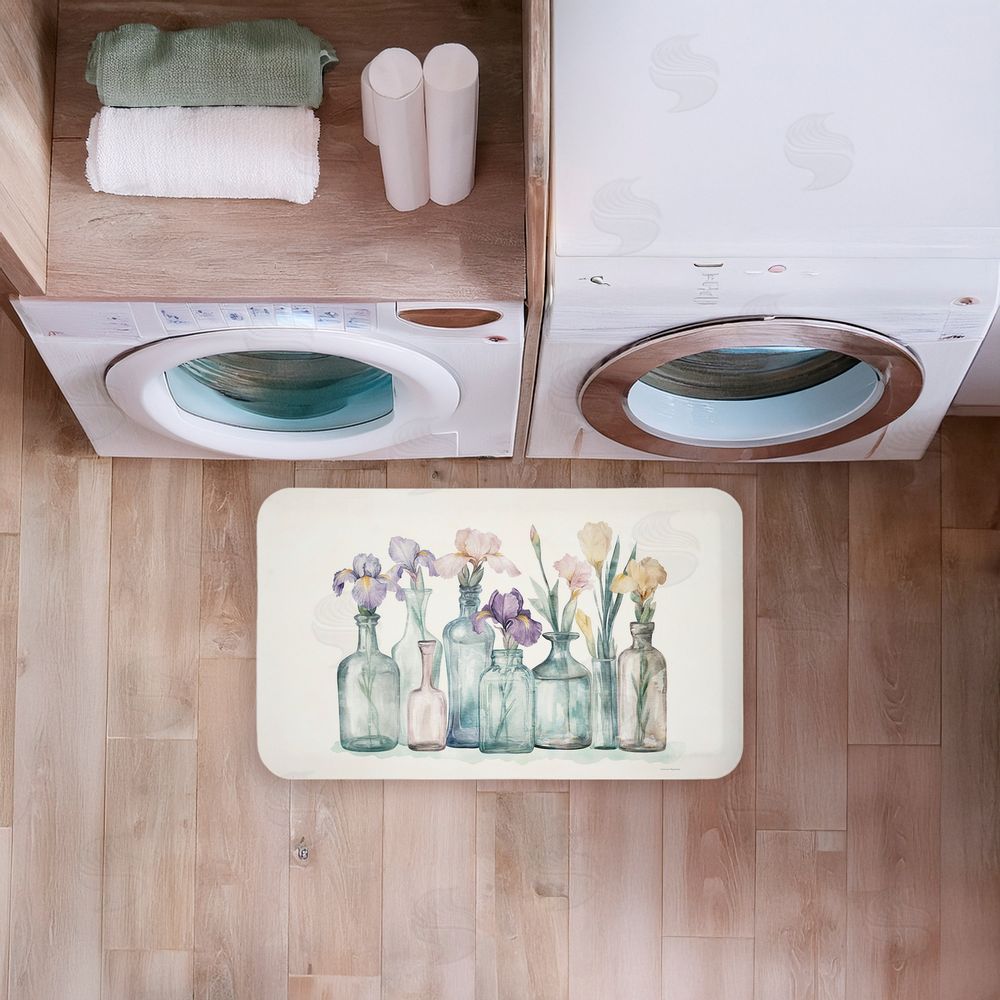 Svetlana Aleynikova | Pastel Toned Iris Vases Anti-Fatigue Mat