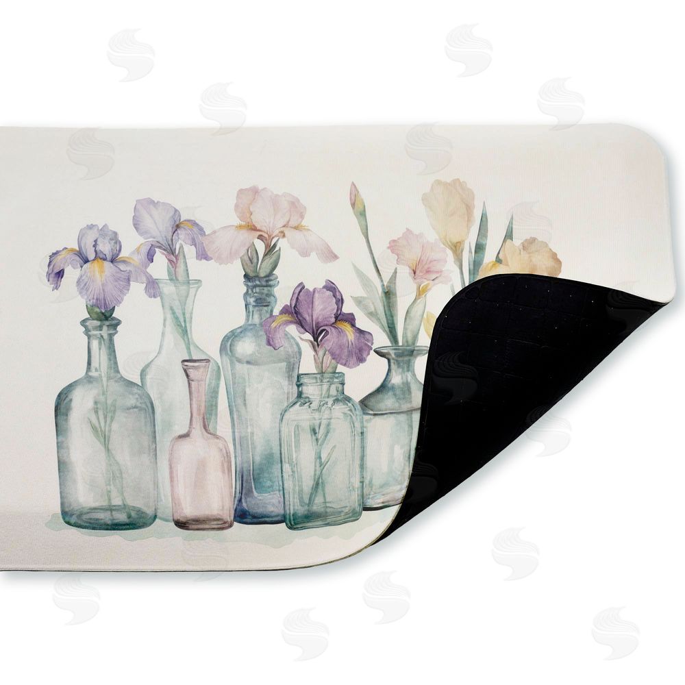 Svetlana Aleynikova | Pastel Toned Iris Vases Anti-Fatigue Mat