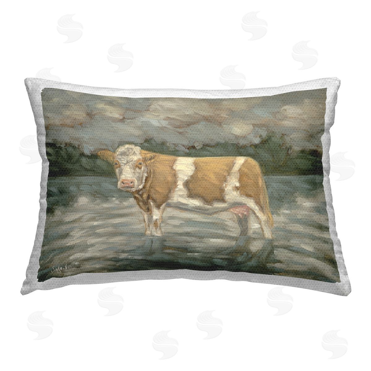 Sara G. Designs | Cattle Wading in Shore
