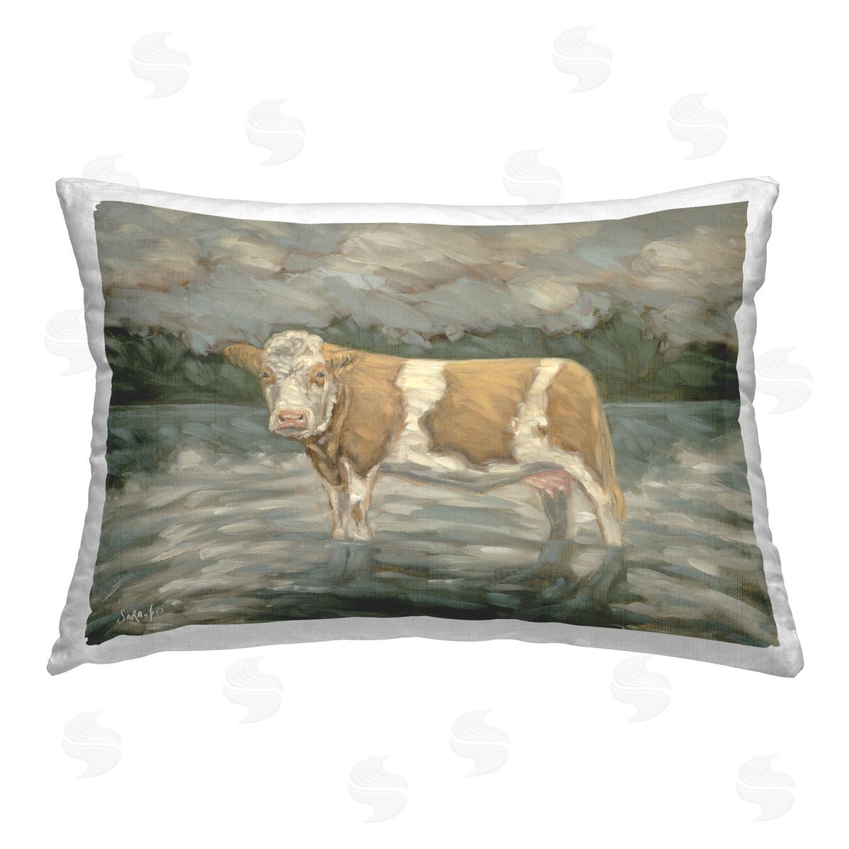Sara G. Designs | Cattle Wading in Shore