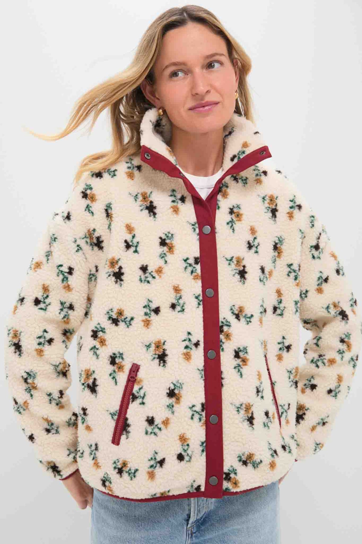 Rust Multi Fleece Aliza Jacket